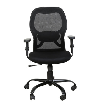 Schuller Medium Back Ergonomic Chair For Work From Home & Office - Black