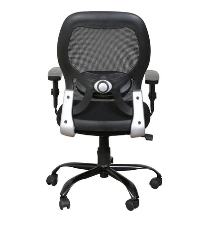 Schuller Medium Back Ergonomic Chair For Work From Home & Office - Black