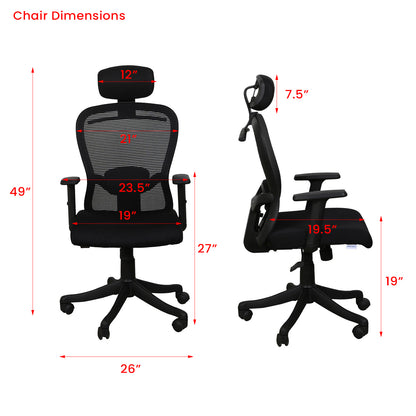 Gallop High Back Ergonomic Chair For Work From Home & Office - Black