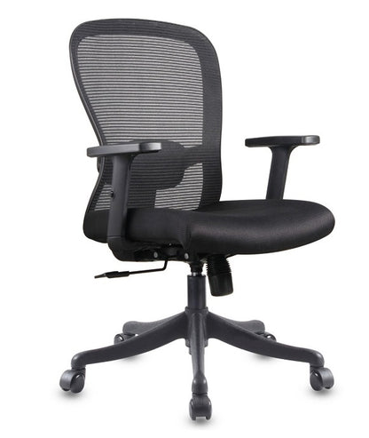 Barcelona - Medium Back Ergonomic Chair for Work from Home & Office - Black