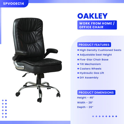 Oakley - High Back Ergonomic Chair for Work from Home & Office - Black