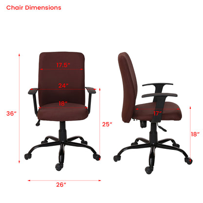 Cuba Medium Back Ergonomic Chair For Work From Home & Office Color- Brown