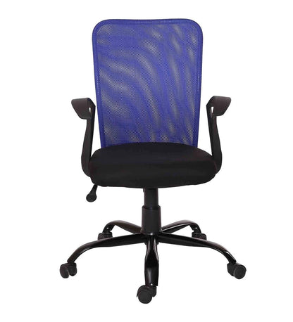 Zeel - Medium Back Ergonomic Chair for Work from Home & Office - Blue & Black