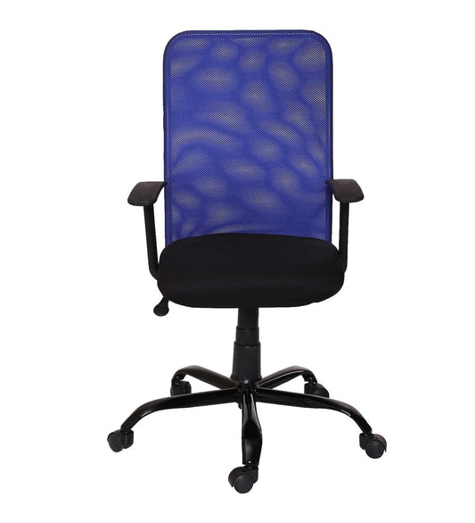 Philip - Medium Back Ergonomic Chair for Work from Home & Office - Blue & Black