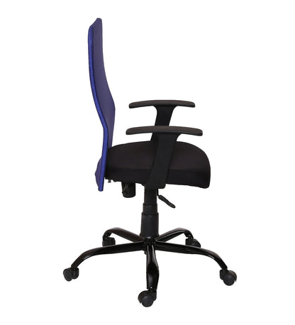 Philip - Medium Back Ergonomic Chair for Work from Home & Office - Blue & Black