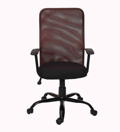 Philip - Medium Back Ergonomic Chair for Work from Home & Office - Brown & Black