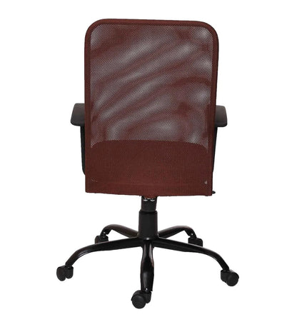 Philip - Medium Back Ergonomic Chair for Work from Home & Office - Brown & Black