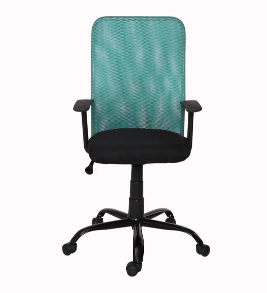 Philip - Medium Back Ergonomic Chair for Work from Home & Office - Green & Black