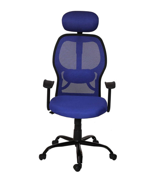 Schuller High Back Ergonomic Chair For Work From Home & Office - Blue