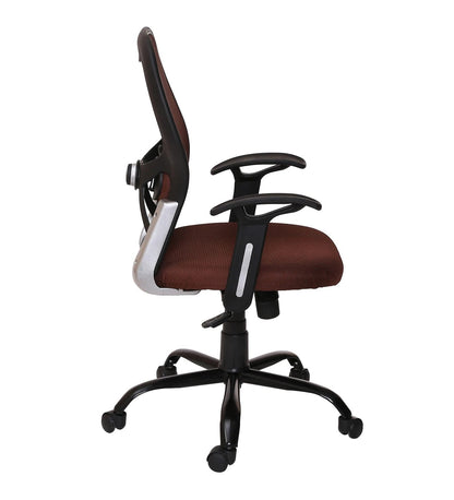 Schuller - Medium Back Ergonomic Chair for Work from Home & Office - Brown