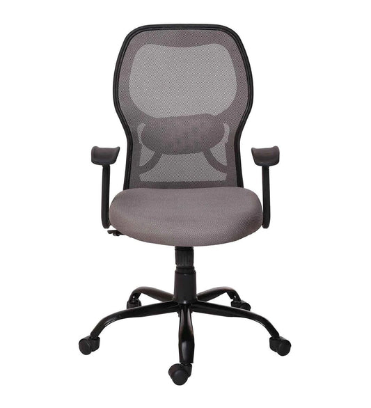 Schuller - Medium Back Ergonomic Chair for Work from Home & Office - Grey