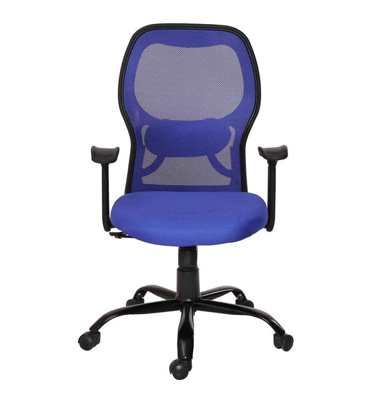 Schuller - Medium Back Ergonomic Chair for Work from Home & Office - Blue