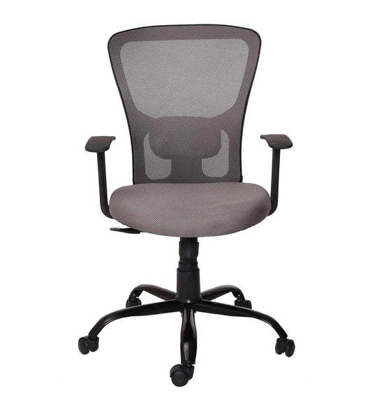 Carver Medium Back Ergonomic Chair For Work From Home & Office - Grey