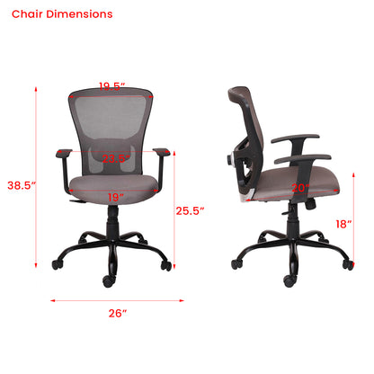 Carver Medium Back Ergonomic Chair For Work From Home & Office - Grey