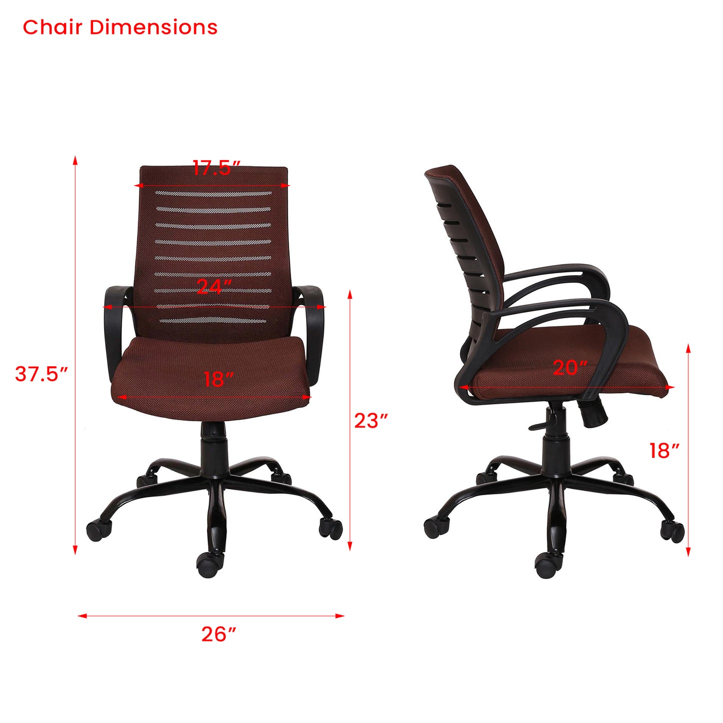 Classic - Ergonomic Chair for Work from Home & Office - Brown