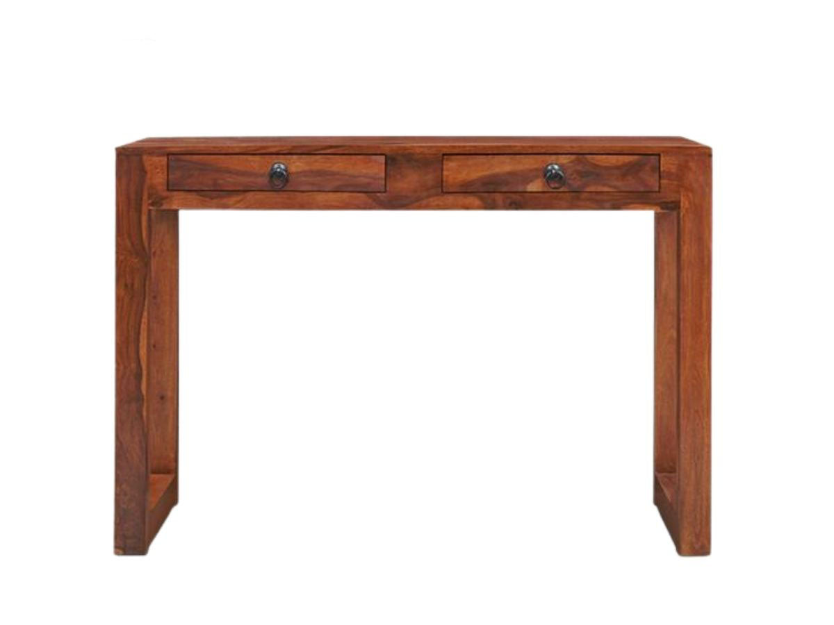 Dalinger - Solid Wood Console Table With Two Drawers - Honey