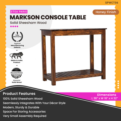 Markson - Solid Wood Console Table - Honey