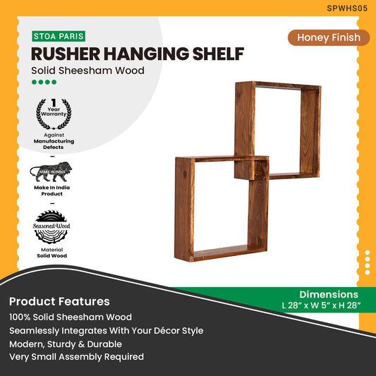 Rusher - Wooden Hanging Shelves - Honey