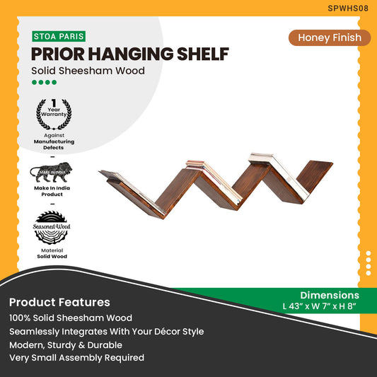 Prior - Wooden Hanging Shelves - Honey