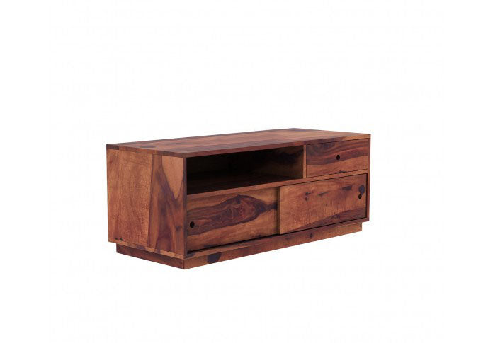 Rhodes - Solid Sheesham Wooden Tv Unit - Light Teak Finish