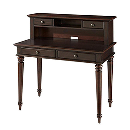 Percy Sheesham Wood Study Table With Multiple Storage Drawers In Dark Walnut Polish