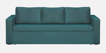 Magnet Fabric 3 Seater Sofa Bed With Loose Cushions and Storage - Sea Green