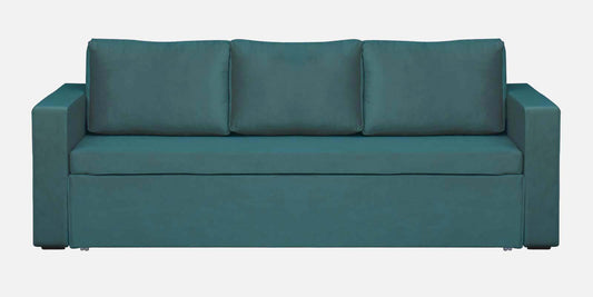 Magnet Fabric 3 Seater Sofa Bed With Loose Cushions and Storage - Sea Green