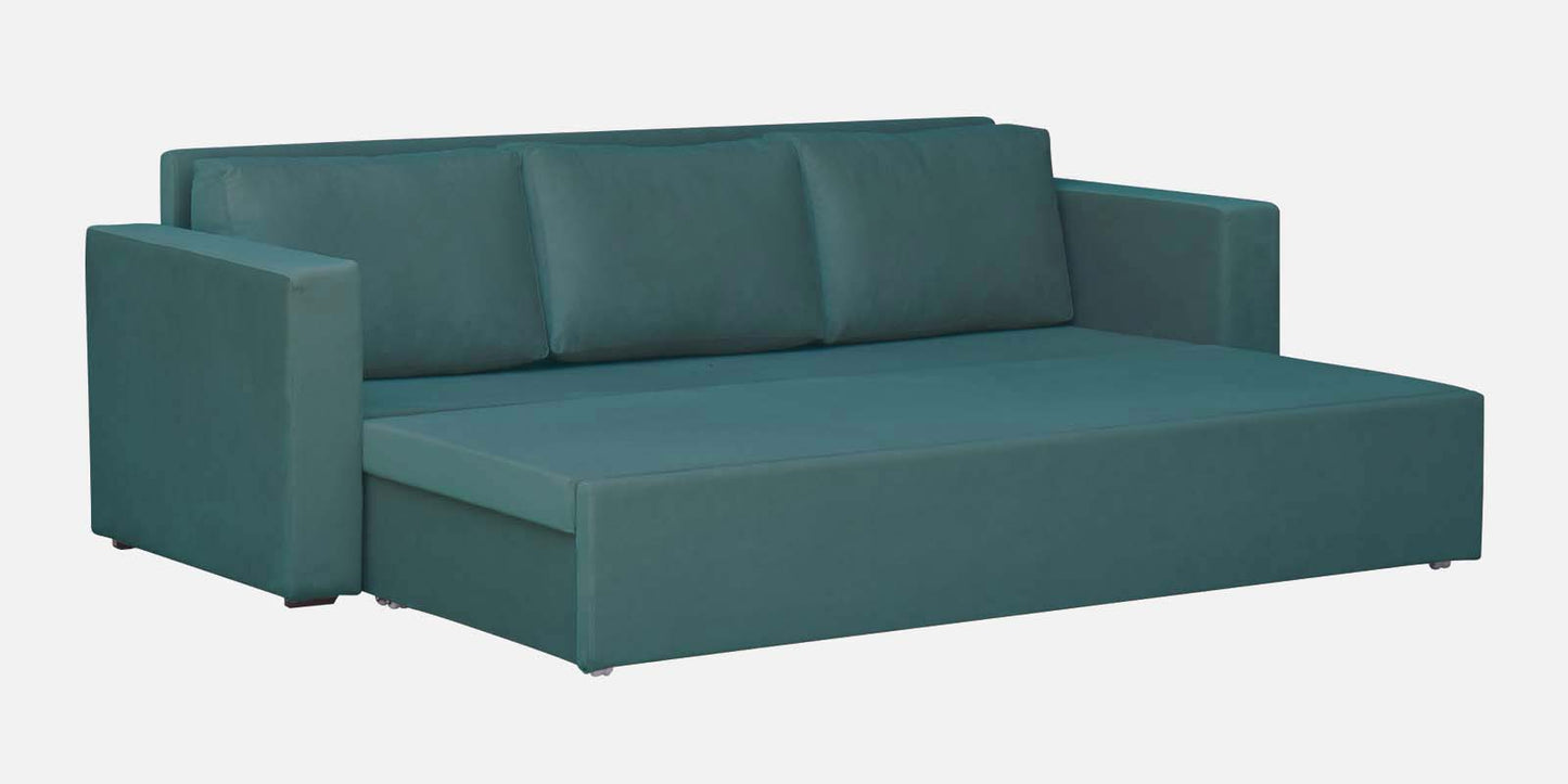 Magnet Fabric 3 Seater Sofa Bed With Loose Cushions and Storage - Sea Green