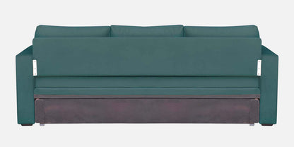 Magnet Fabric 3 Seater Sofa Bed With Loose Cushions and Storage - Sea Green