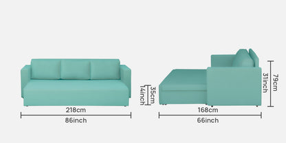 Magnet Fabric 3 Seater Sofa Bed With Loose Cushions and Storage - Teal Green