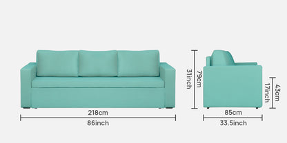 Magnet Fabric 3 Seater Sofa Bed With Loose Cushions and Storage - Teal Green